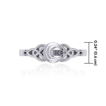 Celtic Knotwork Crescent Moon Ring TR1802 - Jewelry